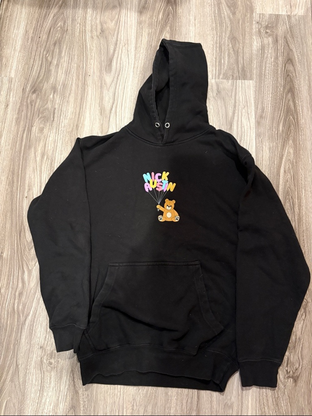 Express Black Pullover Hoodie with Subtle Logo